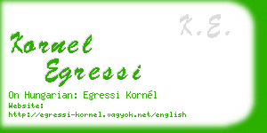 kornel egressi business card